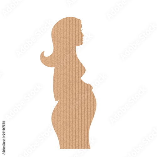 The cardboard in the shape of pregnancy woman.
