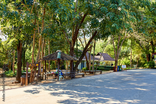 Erawan Waterfall, Erawan National Park in Kanchanaburi, Thailand photo