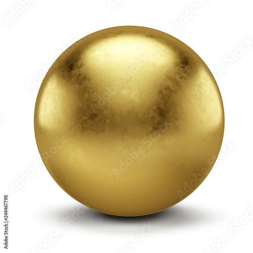 Złota sfera odizolowywająca na białym tle - 3d ilustracja
