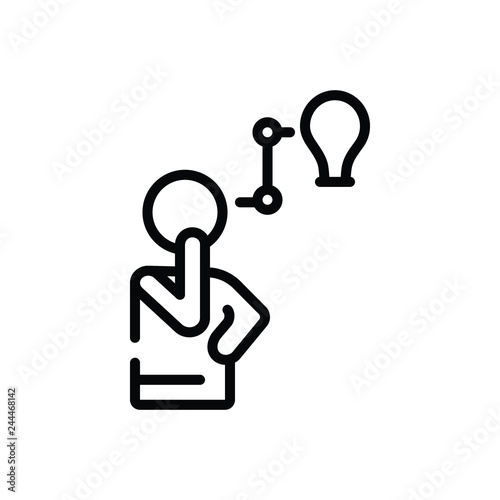 Black line icon for think 