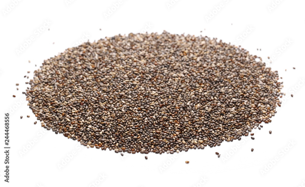 Chia seeds isolated on white background Chia seeds isolated on white background