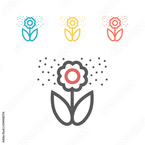 Flower pollen line icon. Vector icon for web graphic.