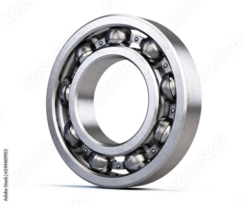 Ball bearing isolated on white. 3d rendering photo
