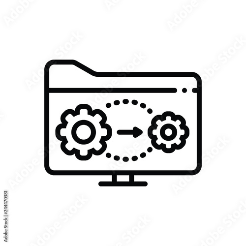Black line icon for active