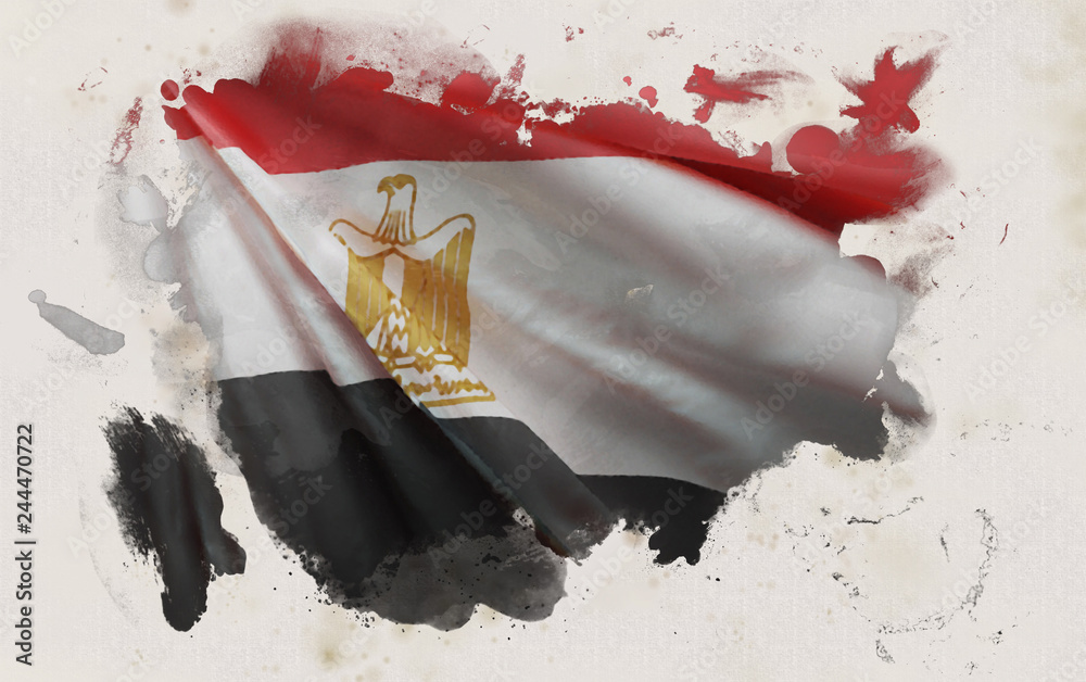 Egyptian Flag, Egypt National Colors Background Stock Illustration ...