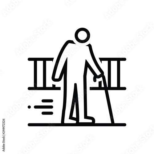 Black line icon for ageism 
