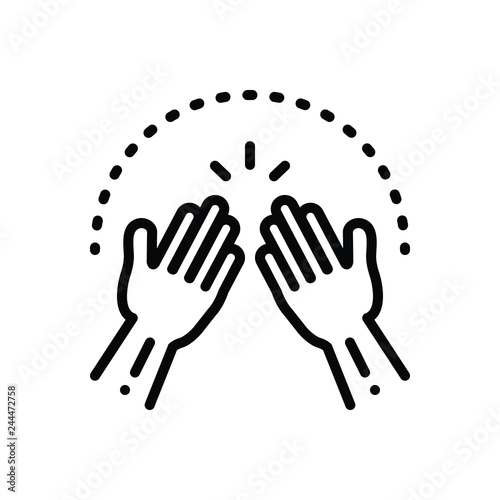 Black line icon for amen 