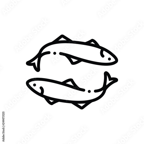 Black line icon for anchovy 