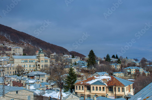 Nymfaio the picturesque traditional village of Greece and a very popular winter destination photo