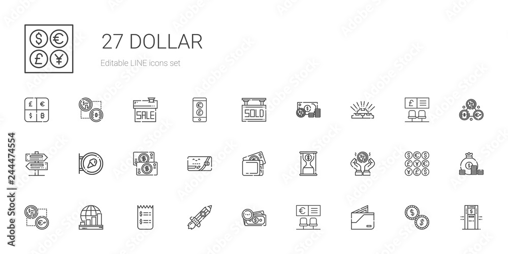 dollar icons set