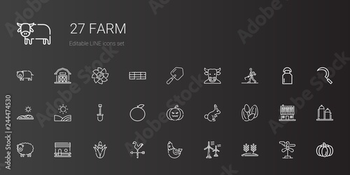 farm icons set