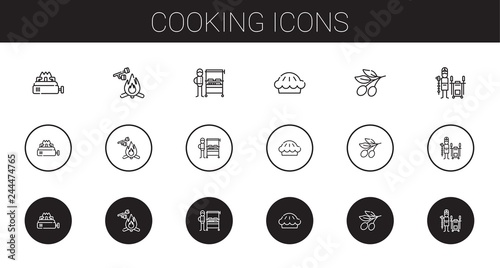cooking icons set