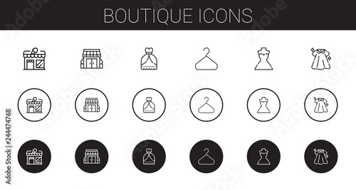 boutique icons set