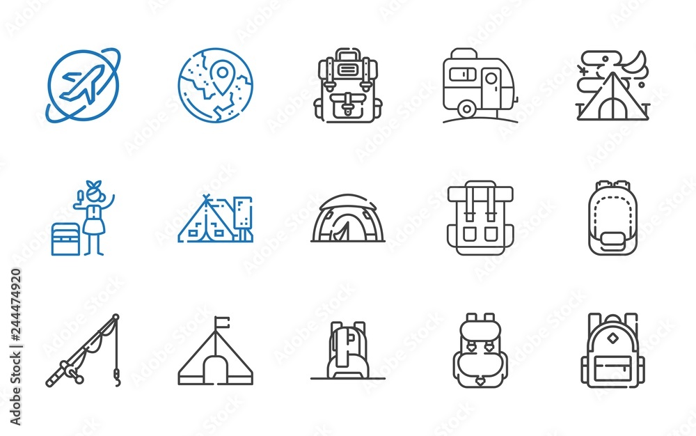 camping icons set camping icons set