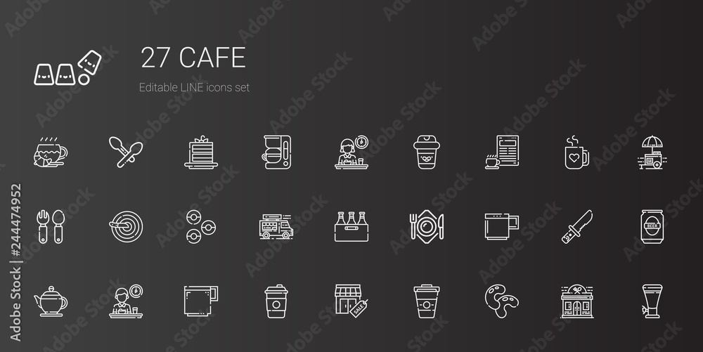 cafe icons set