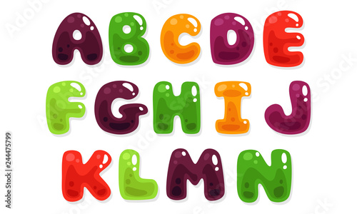 Colorful jelly alphabets for kids part 1