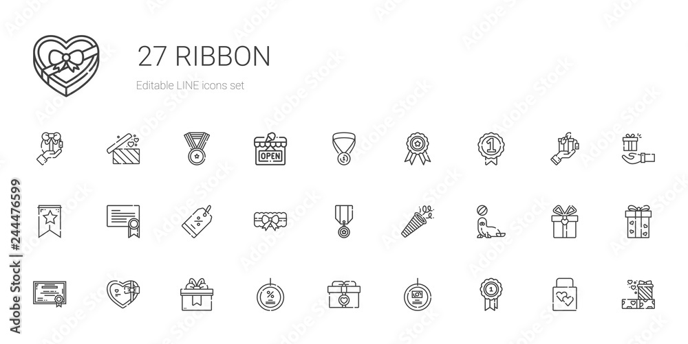 ribbon icons set