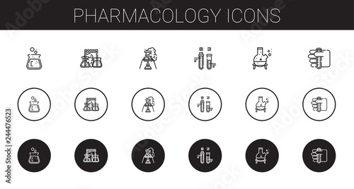 pharmacology icons set