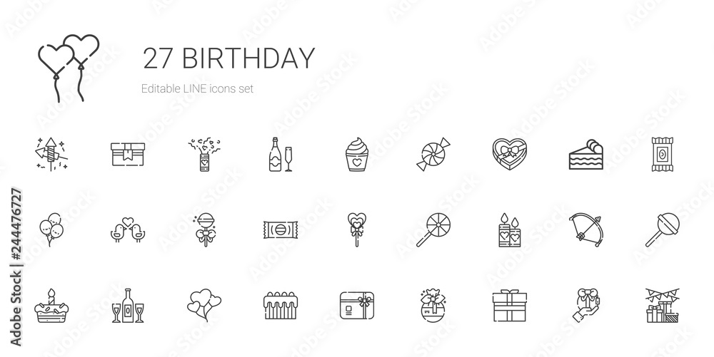 birthday icons set birthday icons set