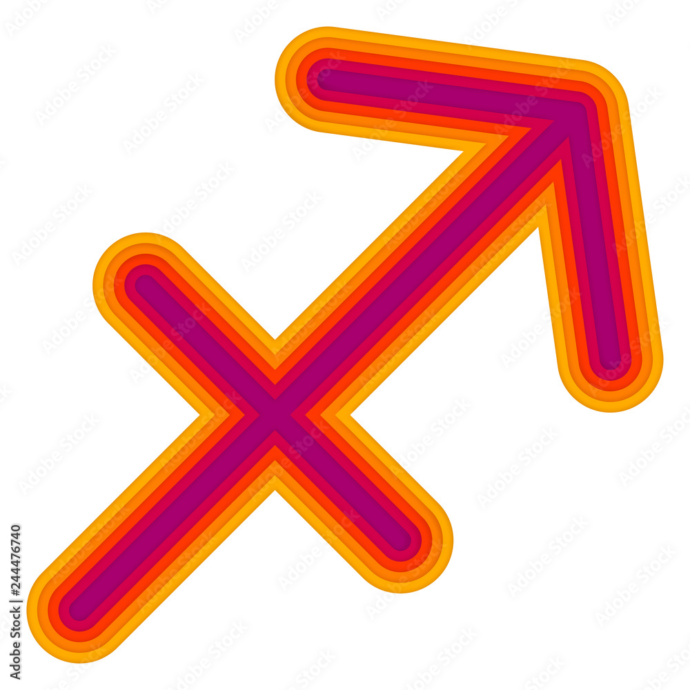 Astrological symbol of Sagittarius vector paper cut Astrological symbol of Sagittarius vector paper cut