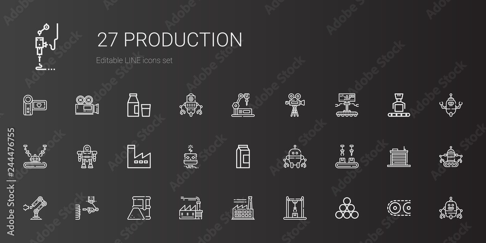 production icons set production icons set