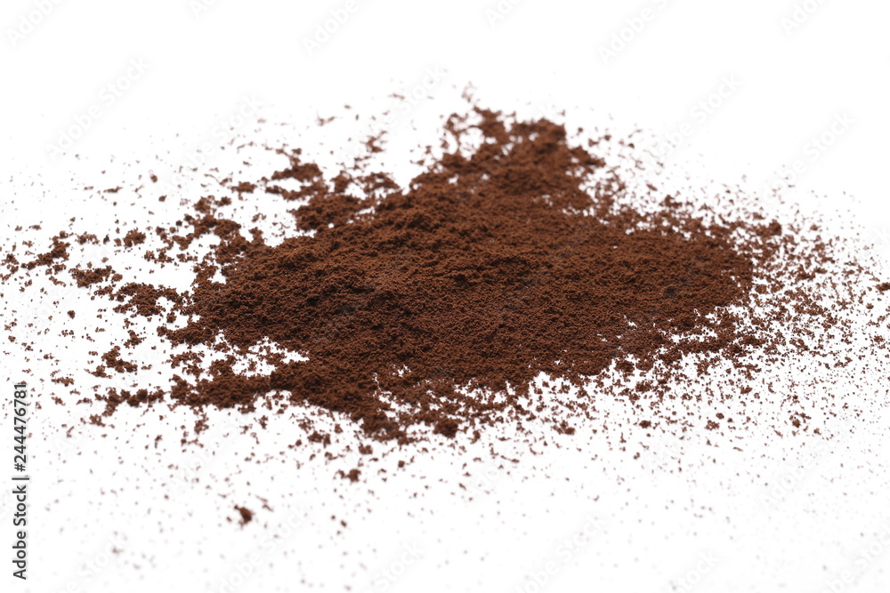 Milled coffee powder isolated on white background Milled coffee powder isolated on white background