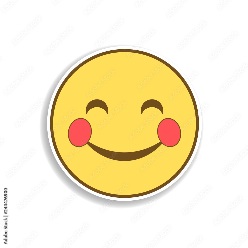Fototapeta premium happy colored emoji sticker icon. Element of emoji for mobile concept and web apps illustration.