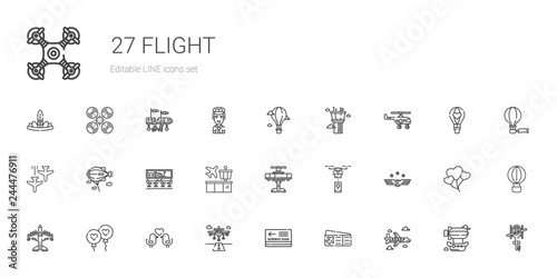 flight icons set