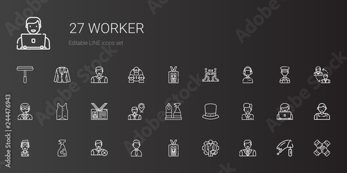 worker icons set
