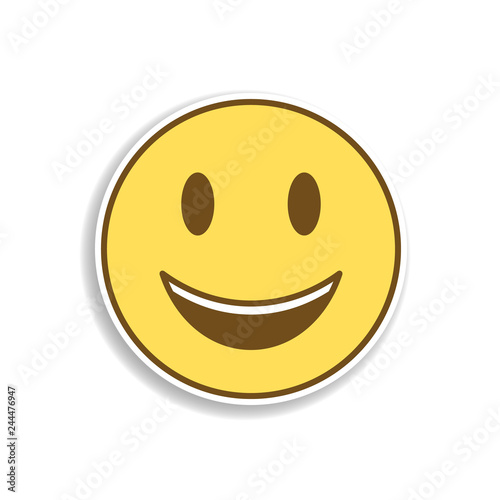 touching colored emoji sticker icon. Element of emoji for mobile concept and web apps illustration.