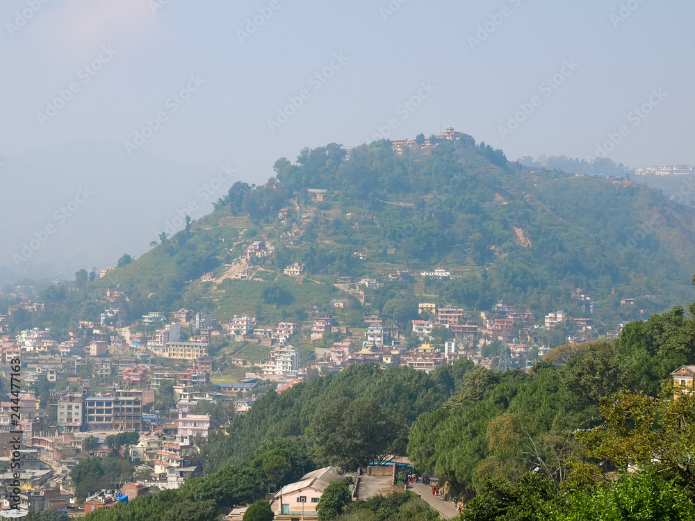 View of Kathmandu western surroundings from Swayambhu hill, Nepal