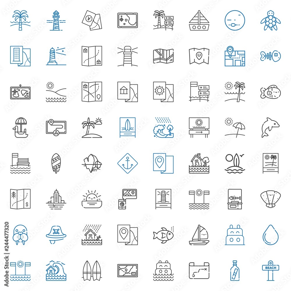 ocean icons set ocean icons set