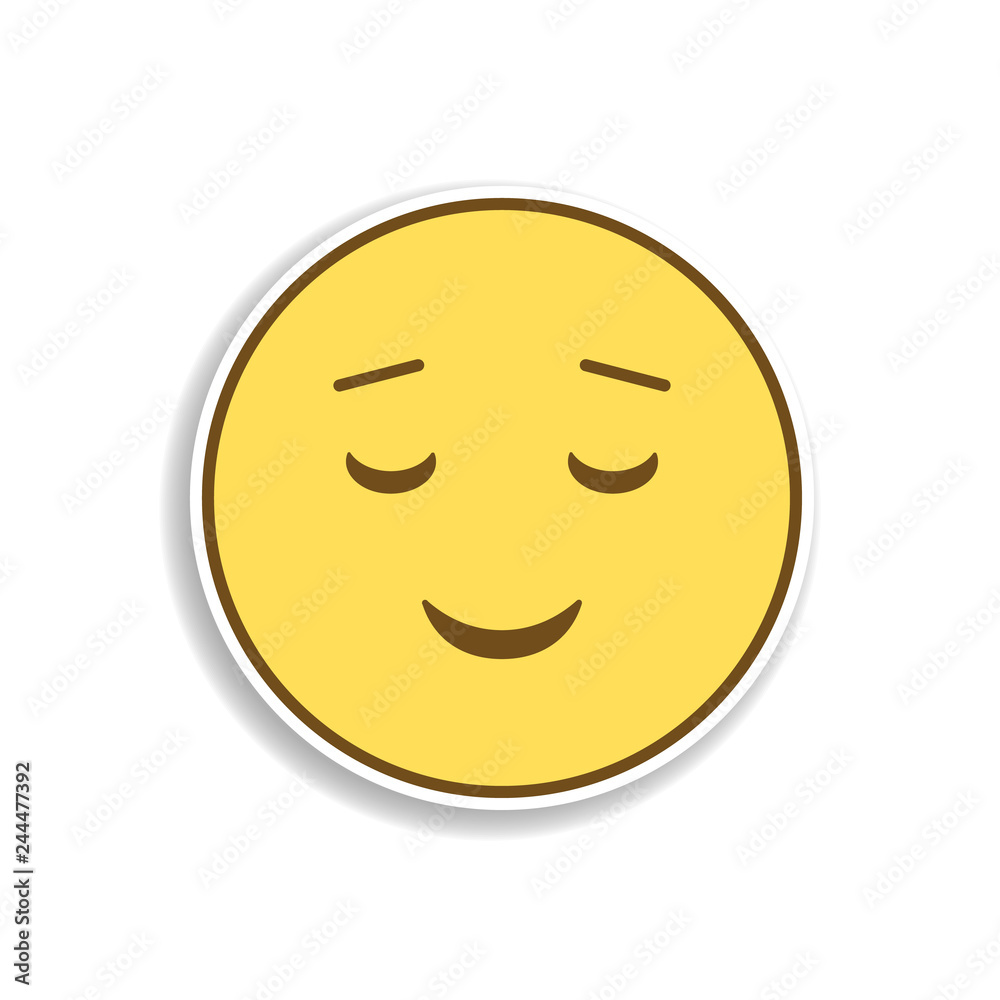 Fototapeta premium easy pleasant smile colored emoji sticker icon. Element of emoji for mobile concept and web apps illustration.