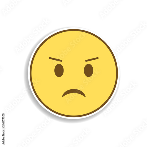 frowning colored emoji sticker icon. Element of emoji for mobile concept and web apps illustration.