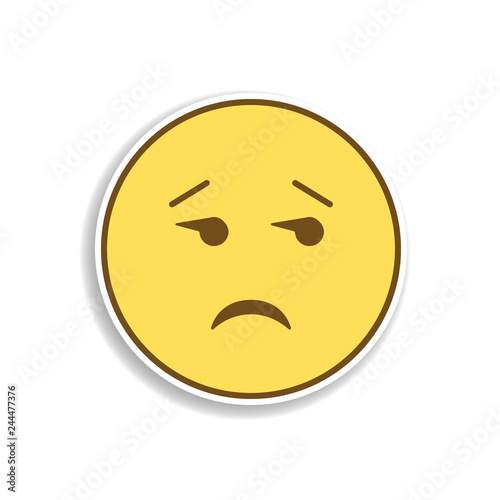indifference colored emoji sticker icon. Element of emoji for mobile concept and web apps illustration.