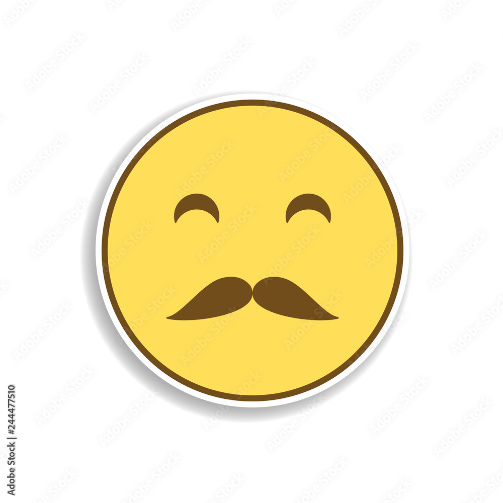 Fototapeta premium whiskered colored emoji sticker icon. Element of emoji for mobile concept and web apps illustration.