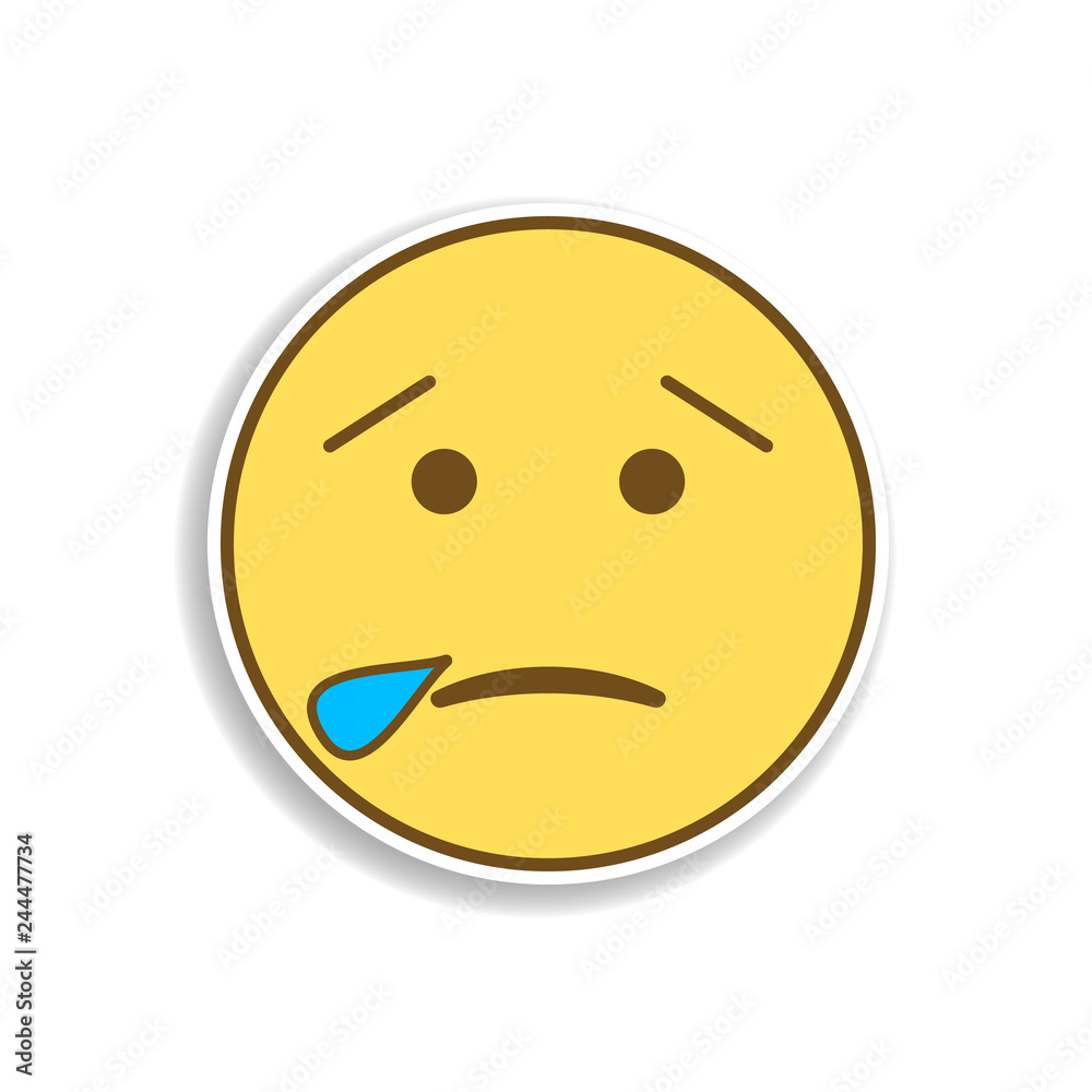 Fototapeta premium sleepy colored emoji sticker icon. Element of emoji for mobile concept and web apps illustration.