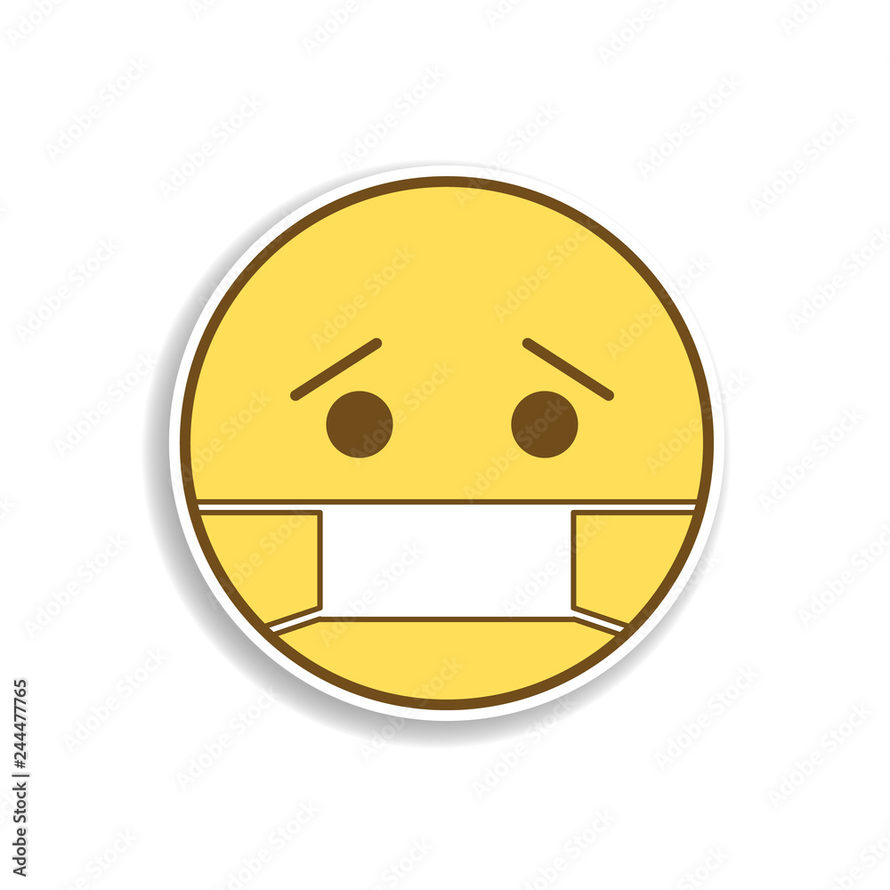 Sad Line Emoticon Sticker