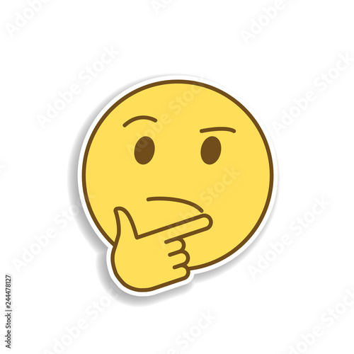 pondered colored emoji sticker icon. Element of emoji for mobile concept and web apps illustration.