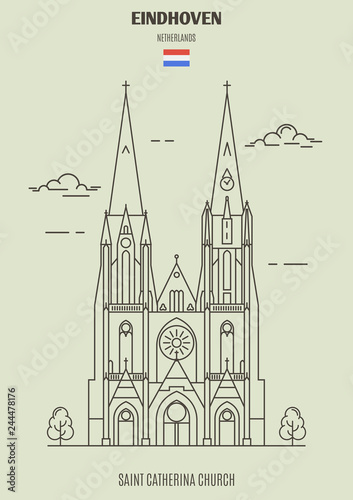 Saint Catherina Church in Eindhoven  Netherlands. Landmark icon