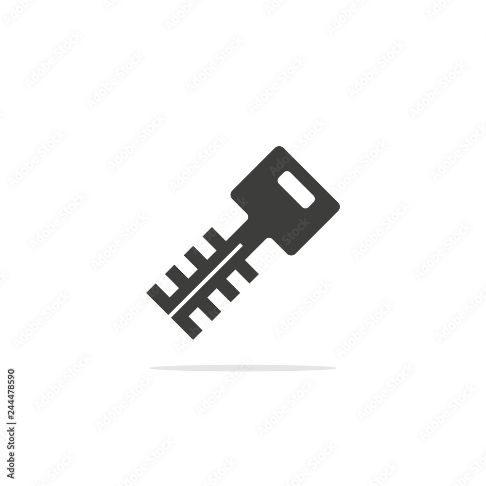 Monochrome vector illustration of a key, isolated on a white background. Monochrome vector illustration of a key, isolated on a white background.