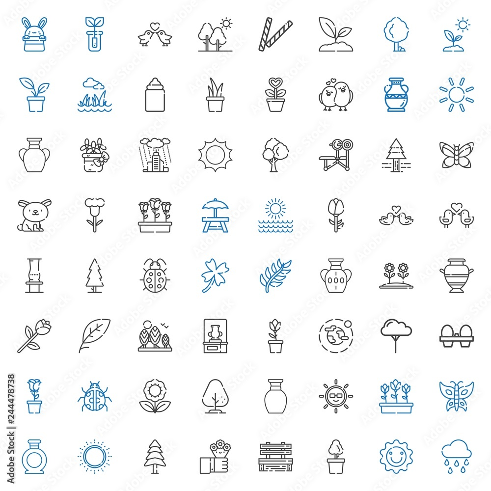 spring icons set spring icons set