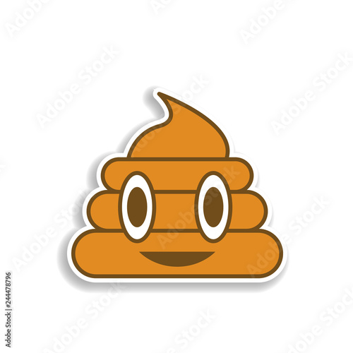 a lot of shit colored emoji sticker icon. Element of emoji for mobile concept and web apps illustration.