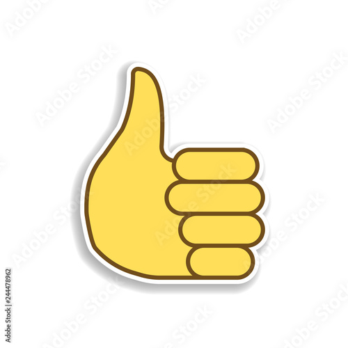 thumb colored emoji sticker icon. Element of emoji for mobile concept and web apps illustration.