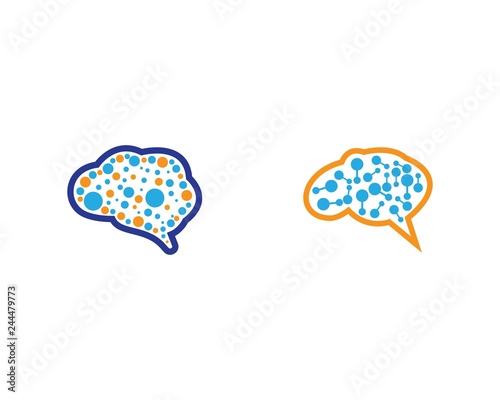 Brain logo template vector icon illustration