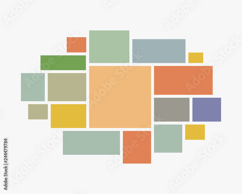 Vector collage 17 frame, photo, part or picture.