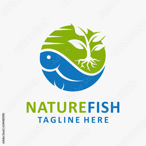 Nature fish logo design