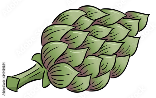 drawn cartoon artichoke
