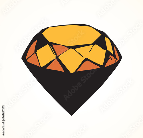 Diamond. Vector sketch