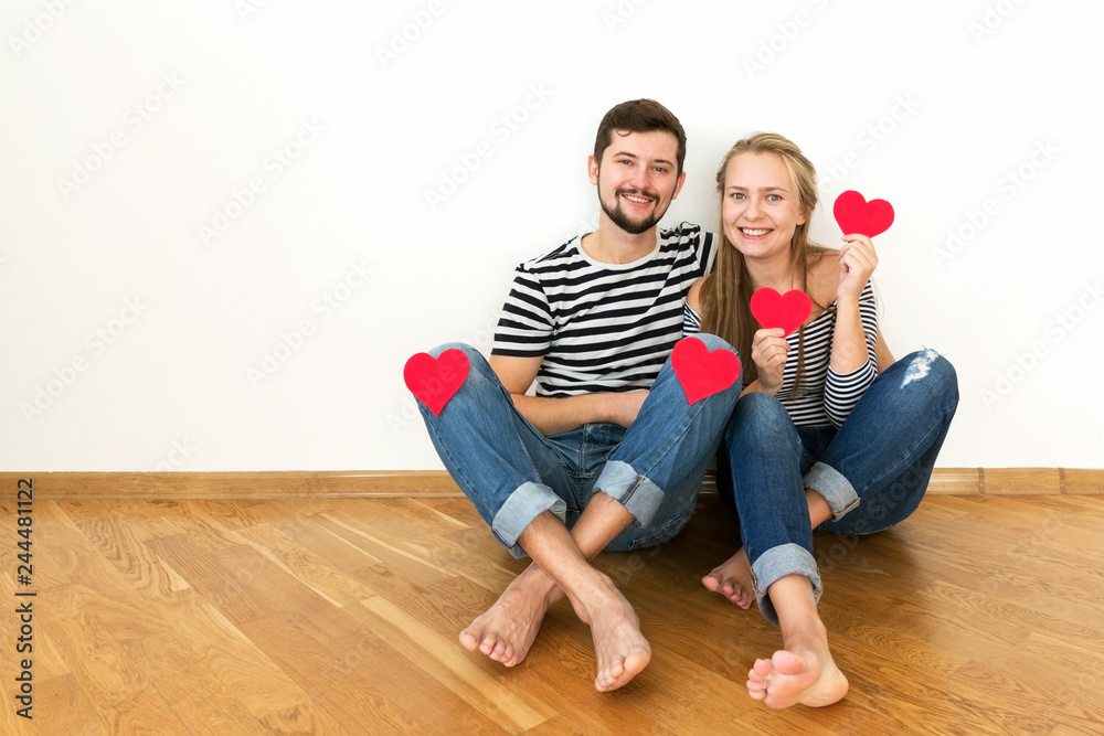 Funny young couple is celebraiting valentines day. Funny young couple is celebraiting valentines day.